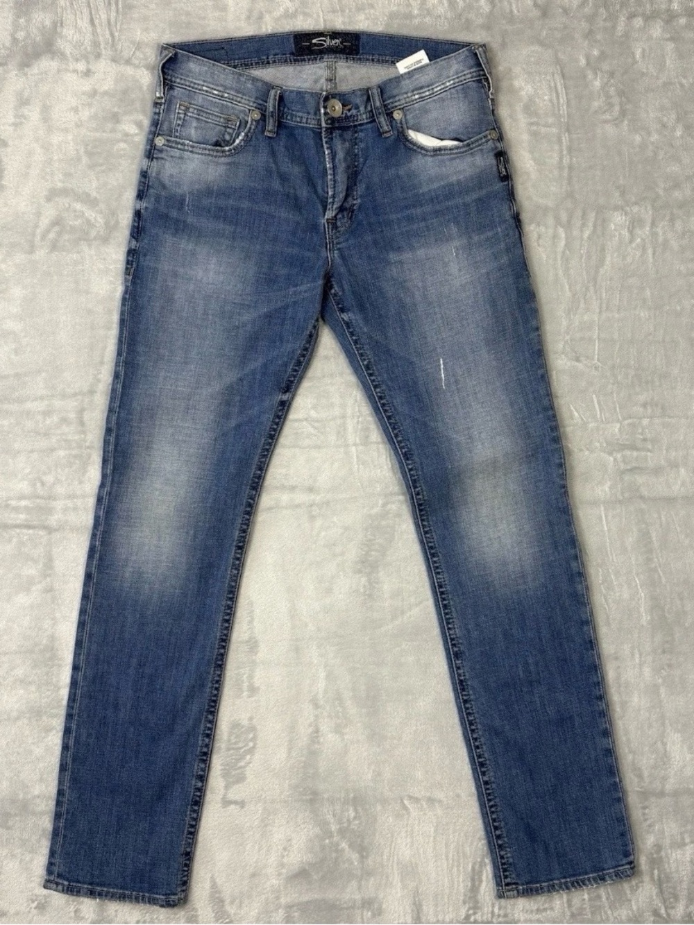 Vintage Silver Jeans Men Size 30/32 Mid Rise Blue Stretch Denim Allan Straight